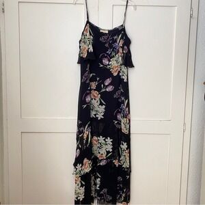 byTiMo Floral Sleeveless Black Dress Small